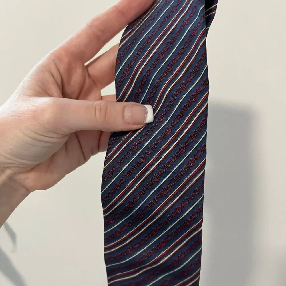 Givenchy Men's Vintage Chain Link Print Silk Tie